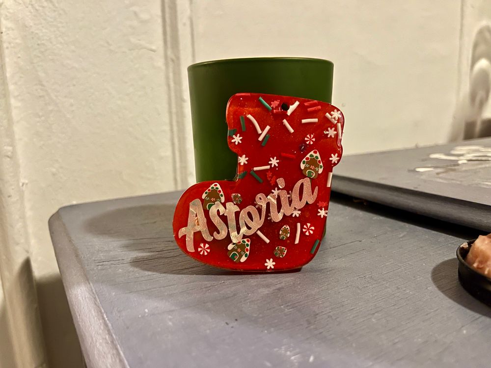 Christmas stocking Ornament.  