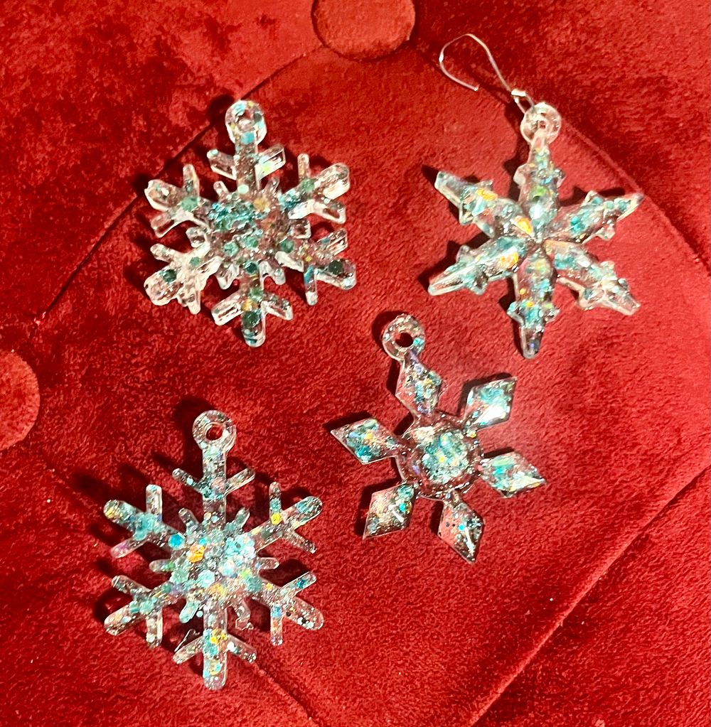 3 Snow flake ornaments